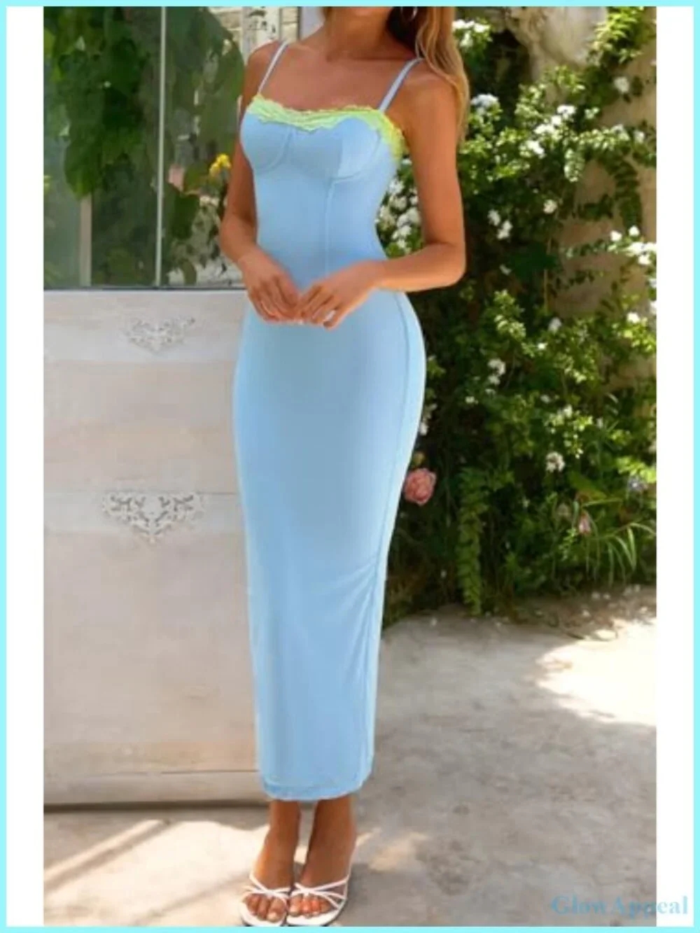Spaghetti Strap Floral Mesh Bodycon Maxi Dress Summer Wedding Guest
